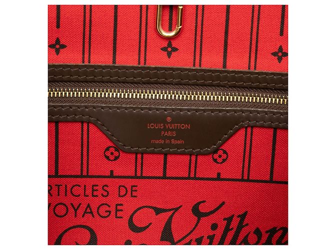 Louis Vuitton Marrone Damier Ebene Neverfull MM - vista 5