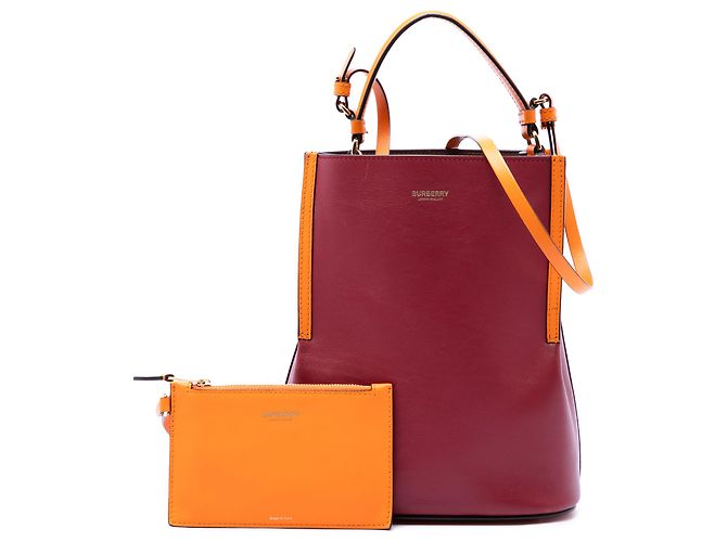 Borsa a secchiello Peggy in pelle piccola rossa Burberry Rosso - vista 7