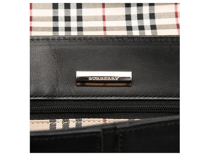 Borsa a tracolla con patta in pelle nera Burberry Nero - vista 5