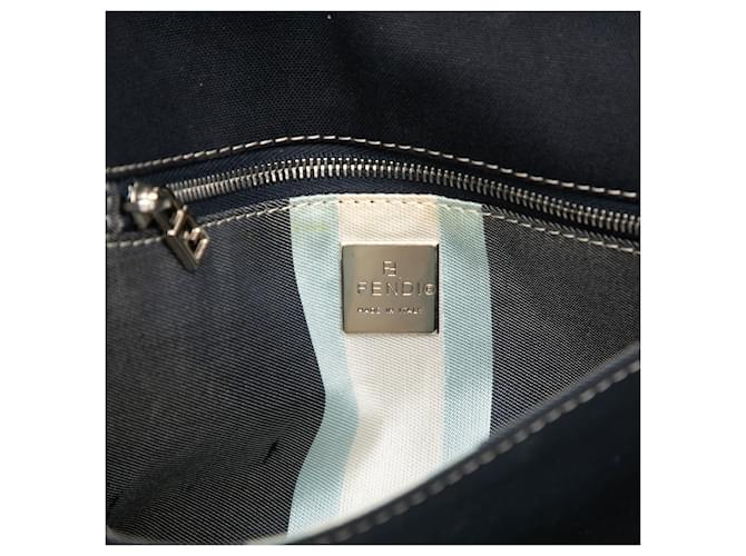 Fendi Blue Canvas FF Marble Flap Blu navy - vista 5