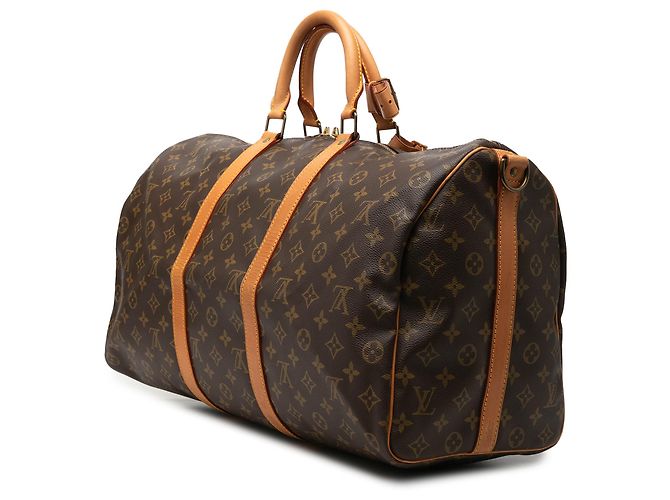 Louis Vuitton Marrone Monogram Keepall Bandouliere 50 - vista 2