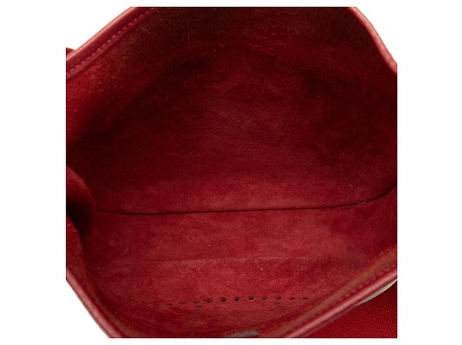 Hermès Red Clemence Evelyne II PM Rosso Bordò - vista 4