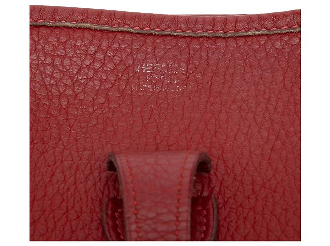Hermès Red Clemence Evelyne II PM Rosso Bordò - vista 5