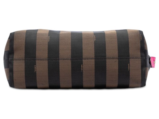 Fendi Roll Tote aus Pequin Canvas in Braun Medium - Ansicht 3