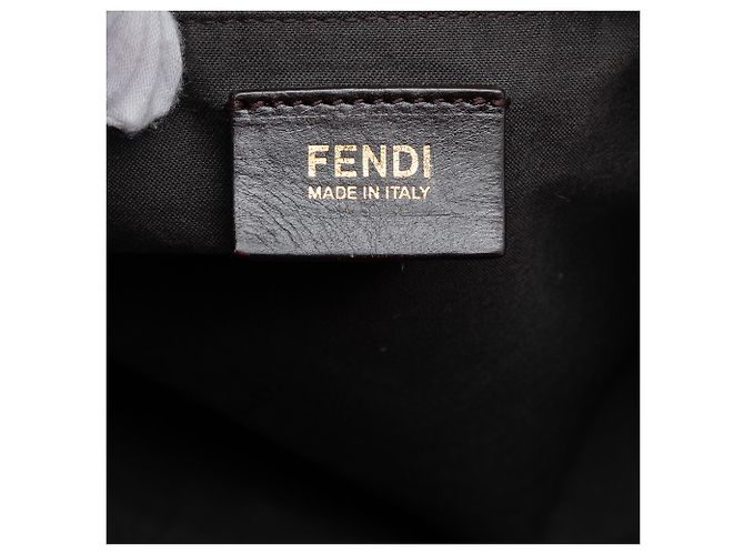 Fendi Roll Tote aus Pequin Canvas in Braun Medium - Ansicht 5