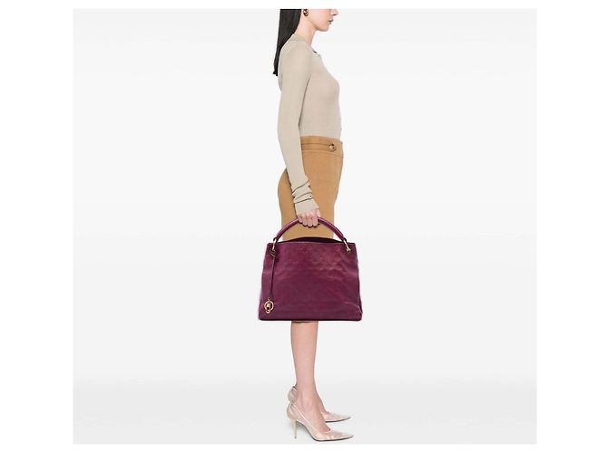 Louis Vuitton Red Monogram Empreinte Artsy MM Rosso Bordò - vista 6