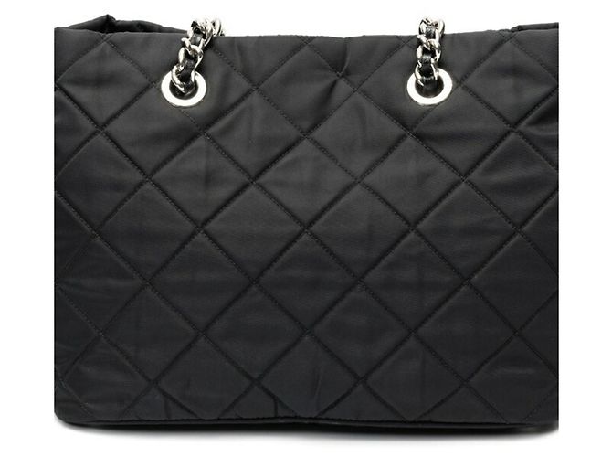 Borsa Tote in Nylon Trapuntato Prada Nero - vista 3