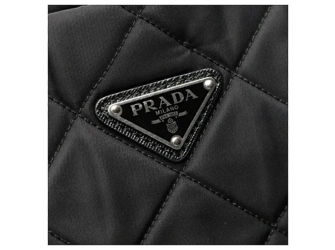 Borsa Tote in Nylon Trapuntato Prada Nero - vista 5