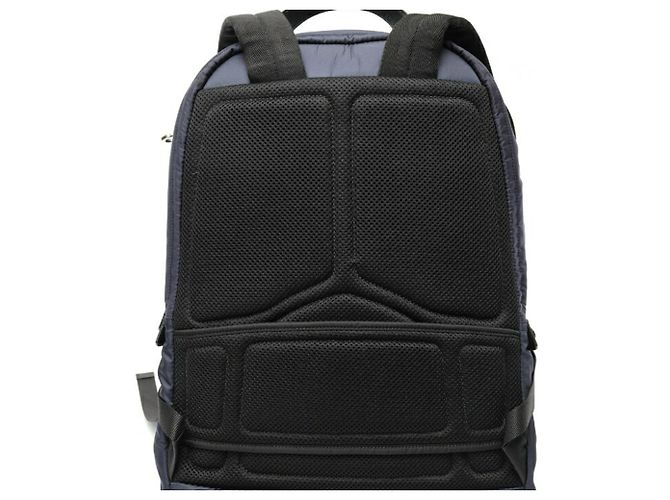 Zaino in nylon e pelle Saffiano Prada Blu navy - vista 3