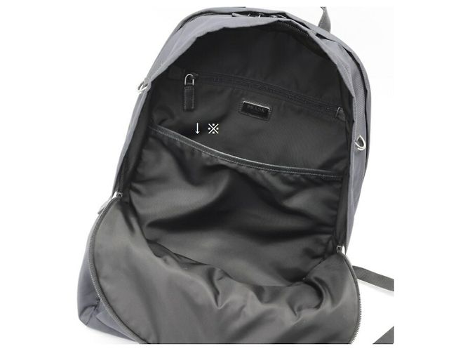 Zaino in nylon e pelle Saffiano Prada Blu navy - vista 5