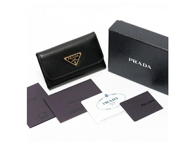Prada Black Leather Keycase - view 8