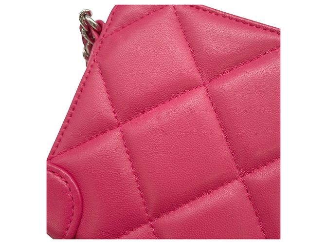 Borsa a Spalla Chanel Pink Matelassé Chain Rosa - vista 8
