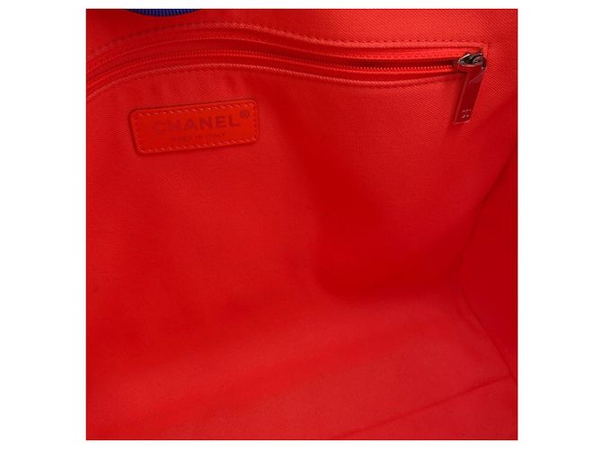 Borsa Tote Chanel Deauville Line Medium Arancione Porpora - vista 8