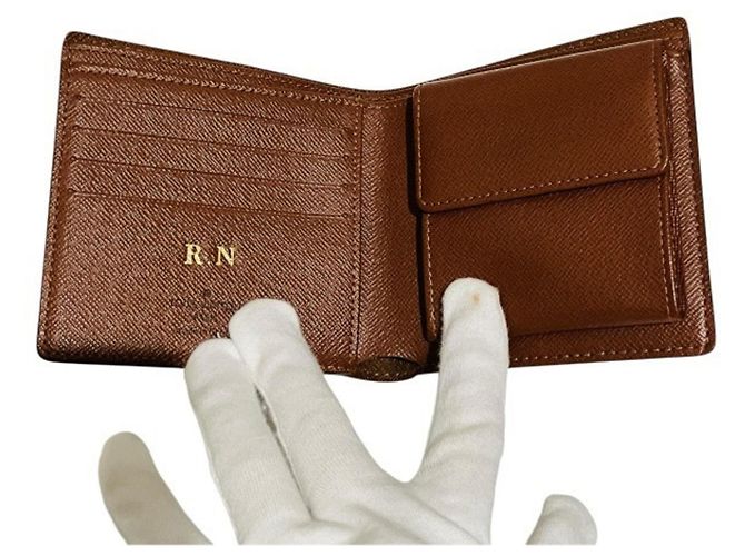 Portafoglio bi-fold Monogram Louis Vuitton Marrone - vista 3