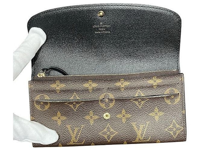 Louis Vuitton Monogram Portefeuille Emilie Long Wallet Castaño - vista 3