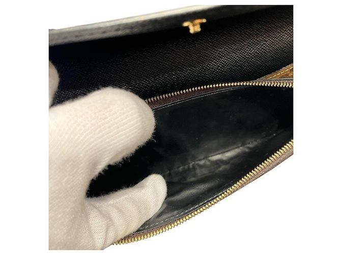 Louis Vuitton Monogram Portefeuille Emilie Long Wallet Castaño - vista 6