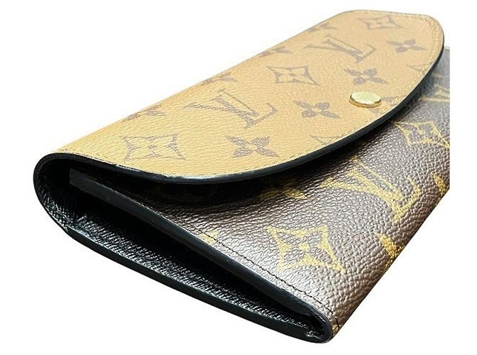 Louis Vuitton Monogram Portefeuille Emilie Long Wallet Castaño - vista 9