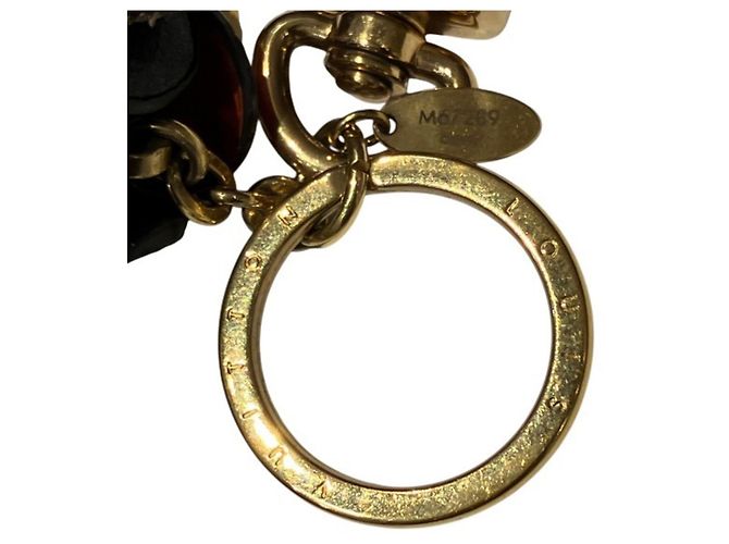 Portachiavi Monogram Portefeuille Flowering Louis Vuitton Multicolore D'oro - vista 4