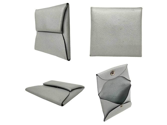Monedero Bastia Hermès Castaño Gris - vista 2