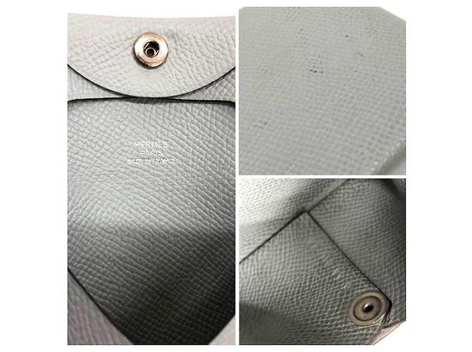 Monedero Bastia Hermès Castaño Gris - vista 3