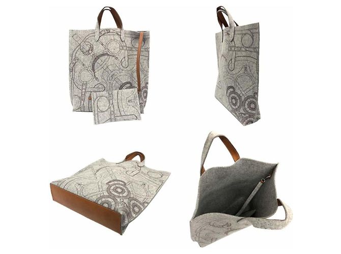 Hermès Hermes Calimi GM Tote Bag in Grau Braun - Ansicht 2