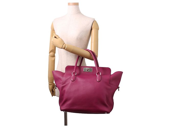 Hermès Borsa Hermes Toolbox 33 Magnolia Swift Rosa Porpora - vista 4