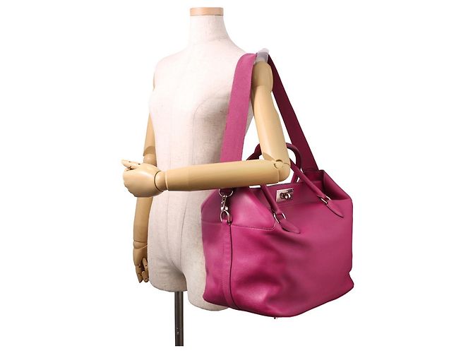 Hermès Borsa Hermes Toolbox 33 Magnolia Swift Rosa Porpora - vista 5