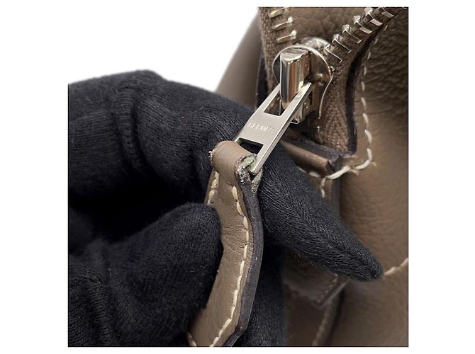 Hermès Borsa Hermes Bolide Relax 35 in Etoupe Gray Taupe - vista 13