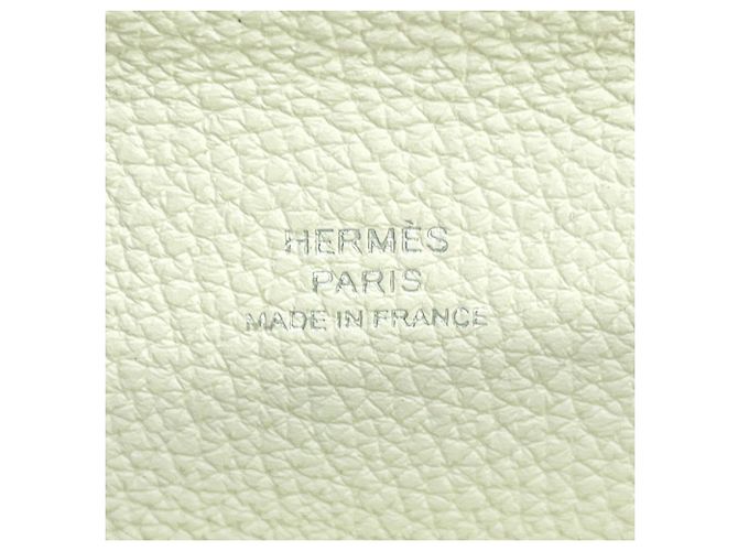 Borsa a tracolla Hermès Videpoche in pelle Togo Bianco Verde - vista 14