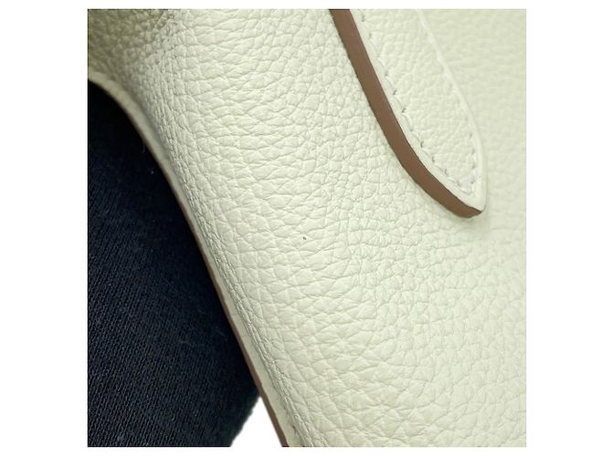 Borsa a tracolla Hermès Videpoche in pelle Togo Bianco Verde - vista 6