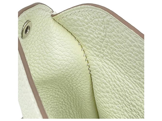 Borsa a tracolla Hermès Videpoche in pelle Togo Bianco Verde - vista 9