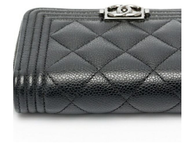 Monedero Chanel Boy con cremallera Negro - vista 3