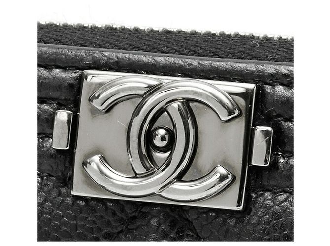 Monedero Chanel Boy con cremallera Negro - vista 4