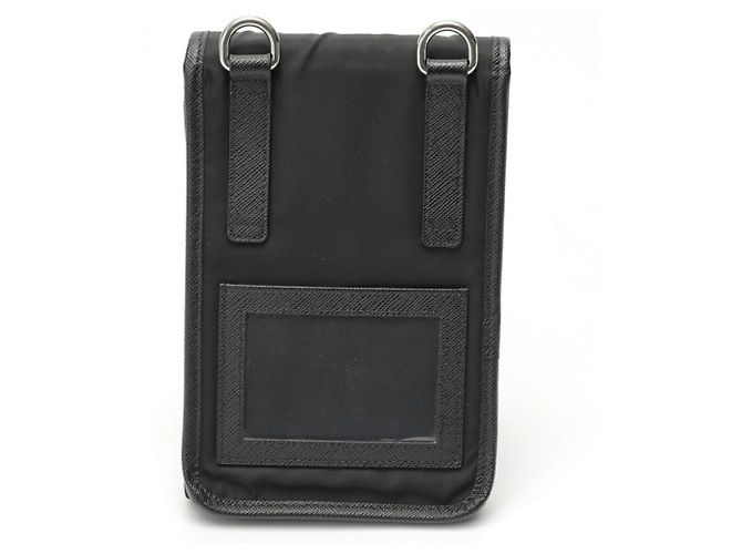 Prada Re-Nylon x Saffiano Leder Smartphone-Hülle Schwarz - Ansicht 3