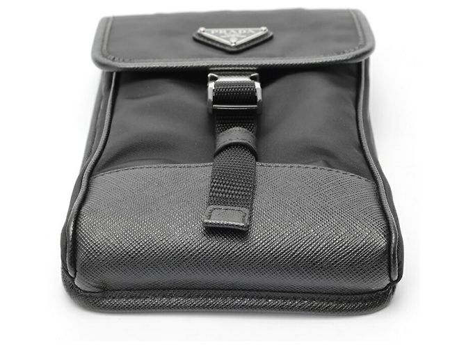 Prada Re-Nylon x Saffiano Leder Smartphone-Hülle Schwarz - Ansicht 4