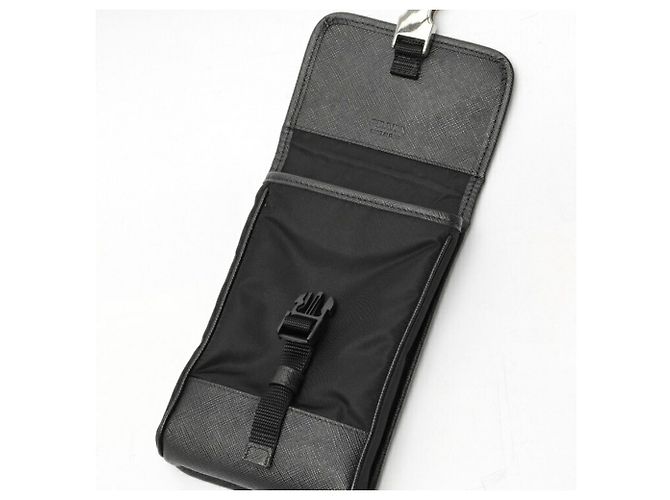 Prada Re-Nylon x Saffiano Leder Smartphone-Hülle Schwarz - Ansicht 6