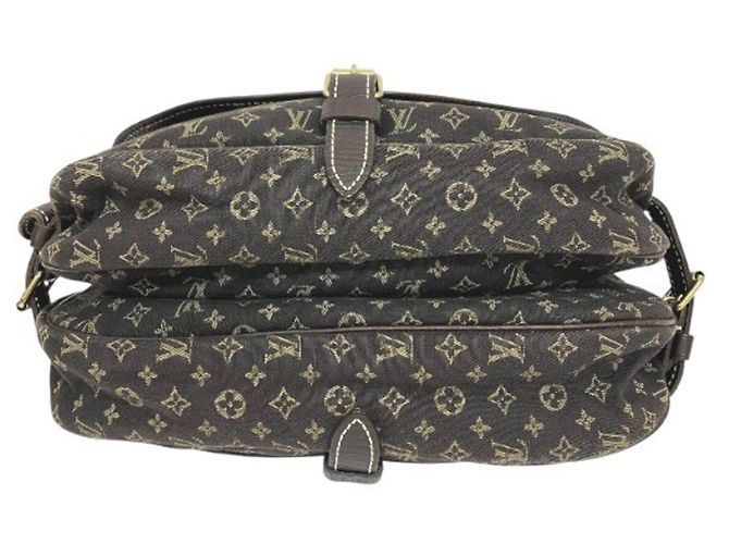 Borsa Louis Vuitton Monogram Mini Lin Saumur 30 Marrone - vista 3