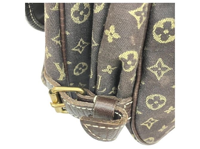 Borsa Louis Vuitton Monogram Mini Lin Saumur 30 Marrone - vista 6