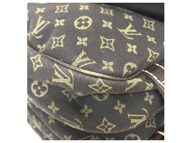 Borsa Louis Vuitton Monogram Mini Lin Saumur 30 Marrone - vista 7