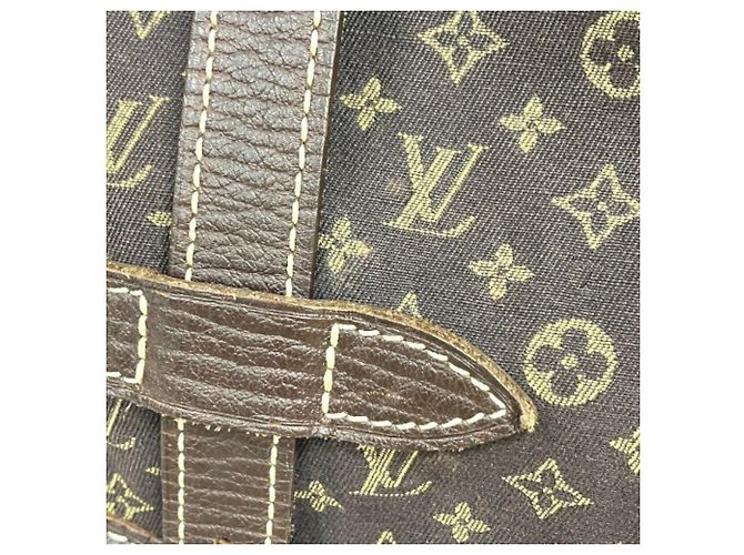 Borsa Louis Vuitton Monogram Mini Lin Saumur 30 Marrone - vista 8