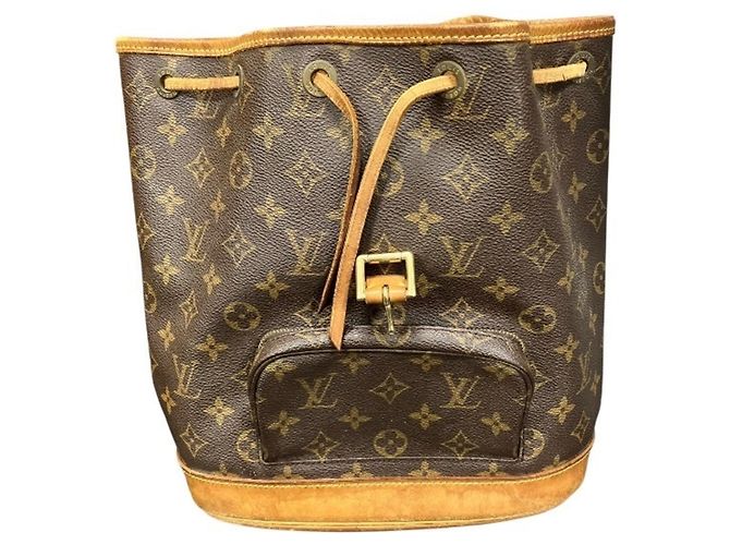 Zaino Louis Vuitton Monogram Montsouris MM Marrone - vista 9