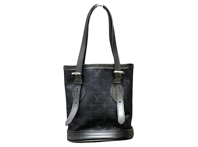 Borsa Tote Louis Vuitton Monogram Little Bucket Nero - vista 2