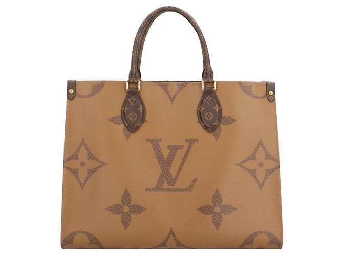 Borsa Tote Louis Vuitton OnTheGo MM Monogram Giant Marrone Multicolore Monogramma - vista 3