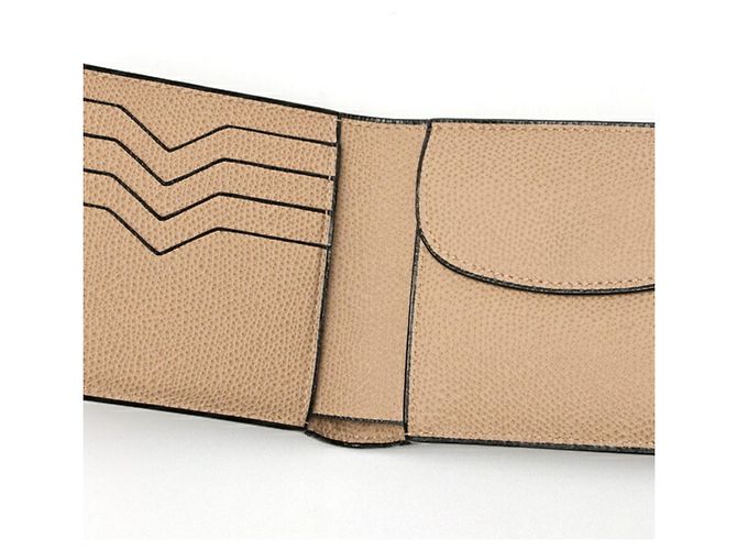 Valextra Bi-fold Wallet aus graulichem Kalbsleder - Ansicht 4