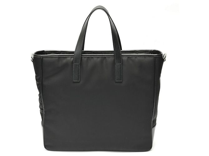 Borsa Tote Prada Nera in Nylon e Pelle Saffiano Nero - vista 3