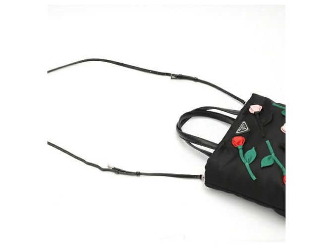 Bolso Tote de Nylon Negro Prada - vista 2
