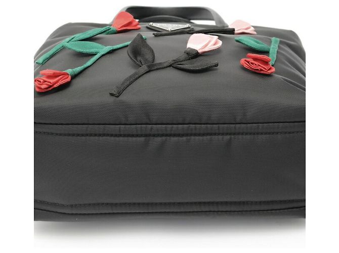 Bolso Tote de Nylon Negro Prada - vista 4