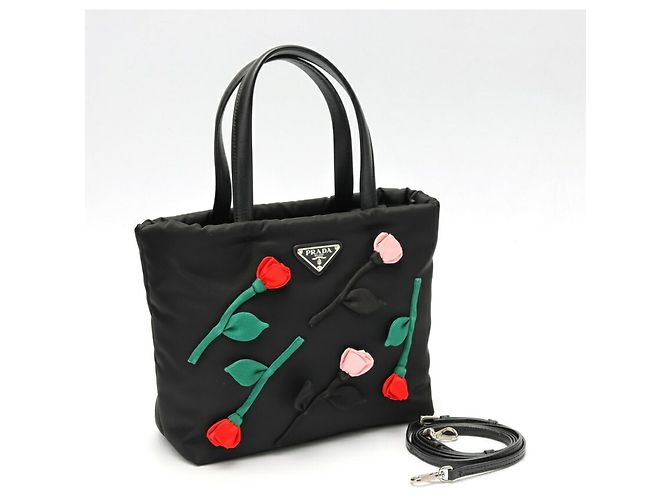 Bolso Tote de Nylon Negro Prada - vista 7