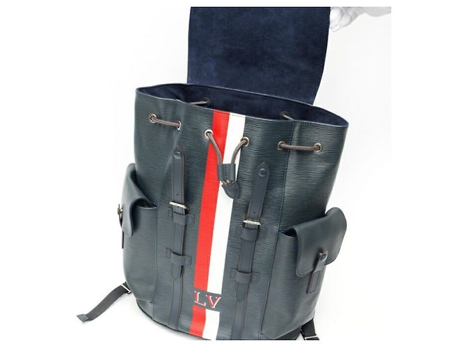 Zaino Louis Vuitton Christopher PM Blu navy - vista 8