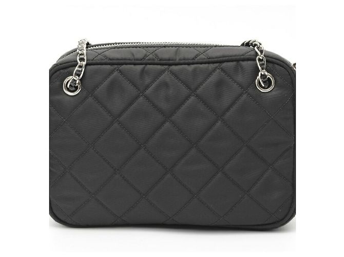 Borsa a tracolla in nylon trapuntato nero Prada - vista 3